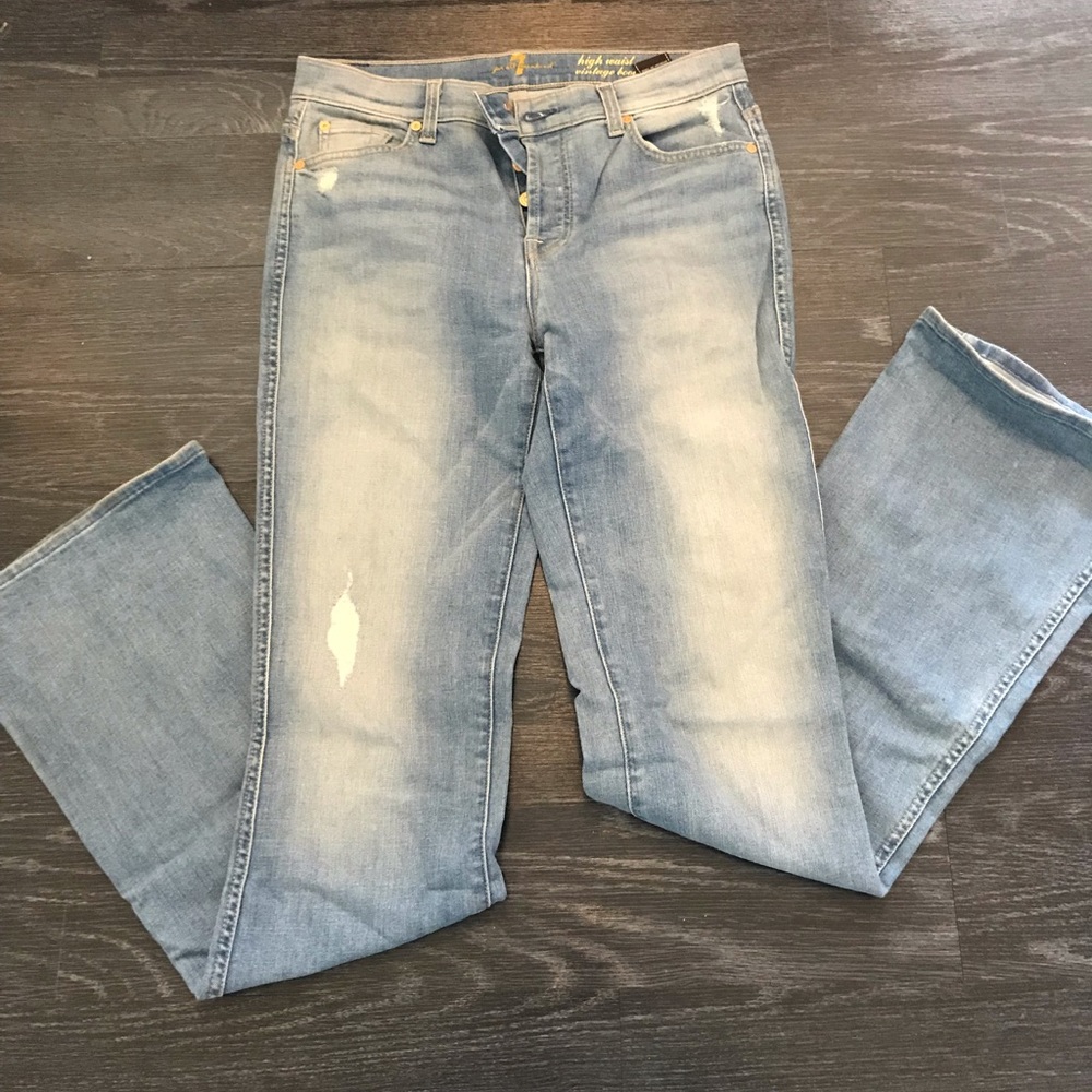 High waisted bell bottom jeans